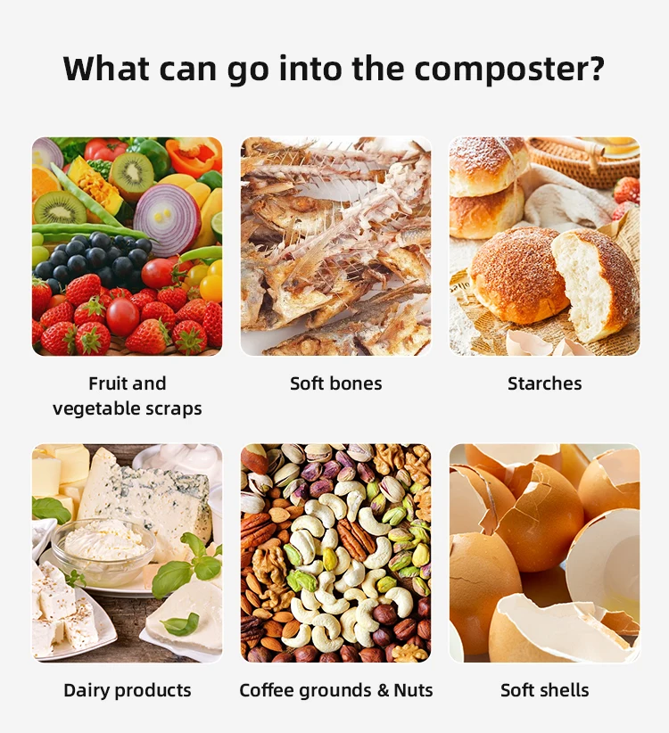 Smart indoor odorless turn food waste into natural fertilizer electric kitchen composter 6