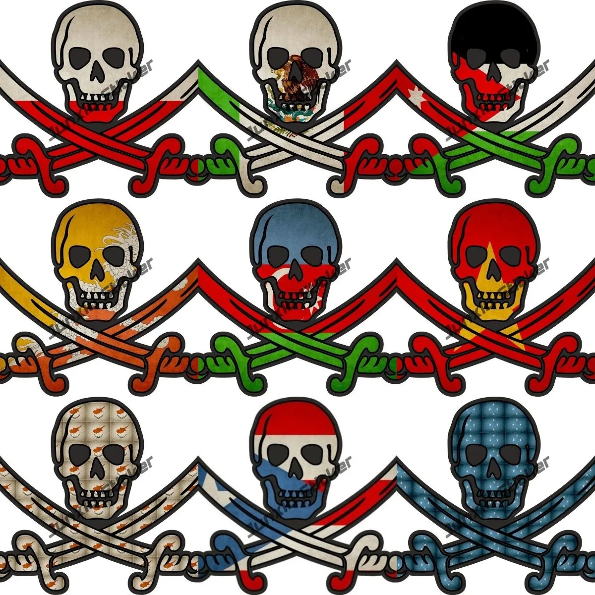 

Наклейки мексиканские, Монако, Латвия, Ангорский национальный флаг, пиратский Джек ракетхэм, наклейки для автомобилей, жилых прицепов, бампер, крышка грузовика, царапины, украшение