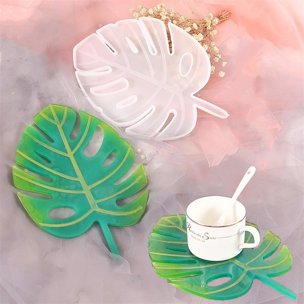 

Monstera Leaf Silicone Molds for DIY Cement Plaster Coaster Tray Making Supplies Home Decor Display Plate Resin Cup Mat Mould