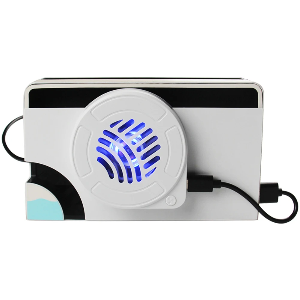 LED Cooling Fan with Light Charger Dock Cooler Heat Dissipation Docking Station Radiator for Nintendo Switch OLED Accessories