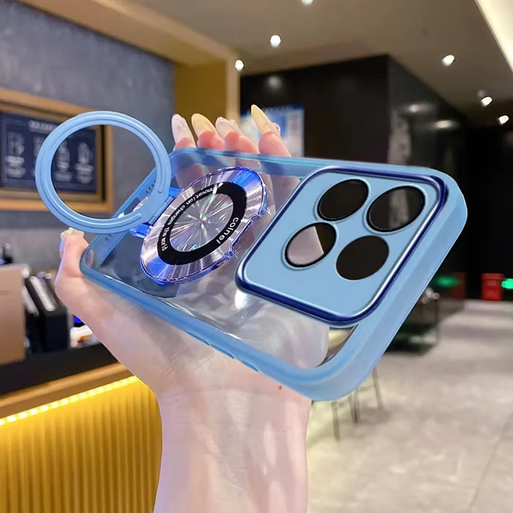 Luxury Bracket Phone Case with Magnetic Stand Holder and Soft Cover