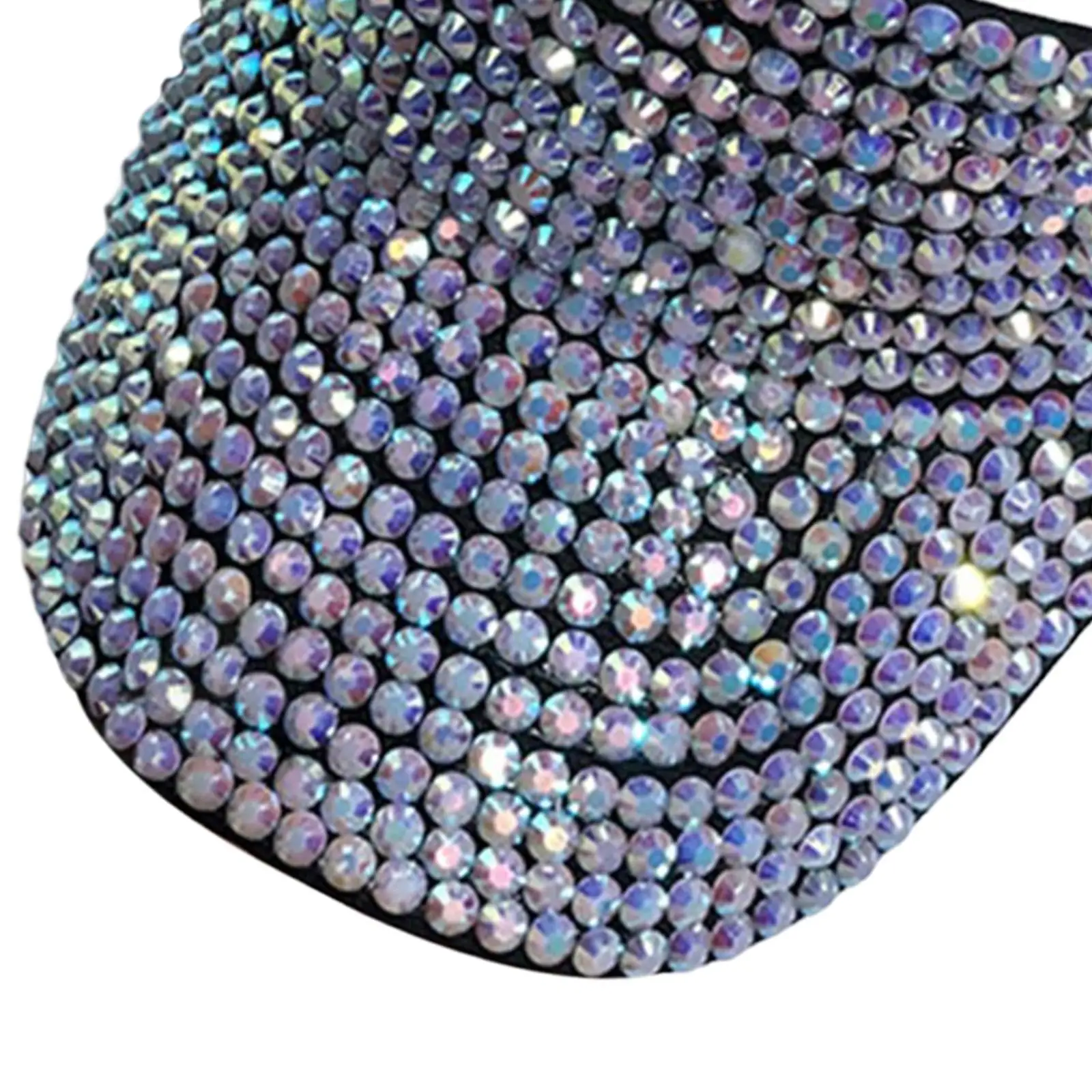 Shiny Bling Rhinestone Visor Sun Hat Adjustable Wide Brim Empty Top Glitter Hat for Golf Baseball