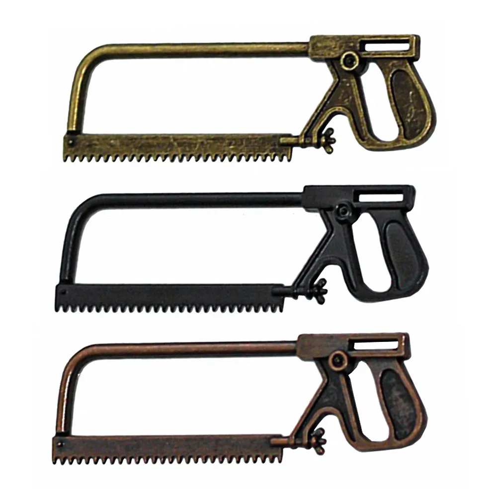 3Pcs 미니 합금 톱 모델 세련된 현실적인 마이크로 풍경 액세서리 탁상 장식 식물 냄비 장식품 요정 정원 장면