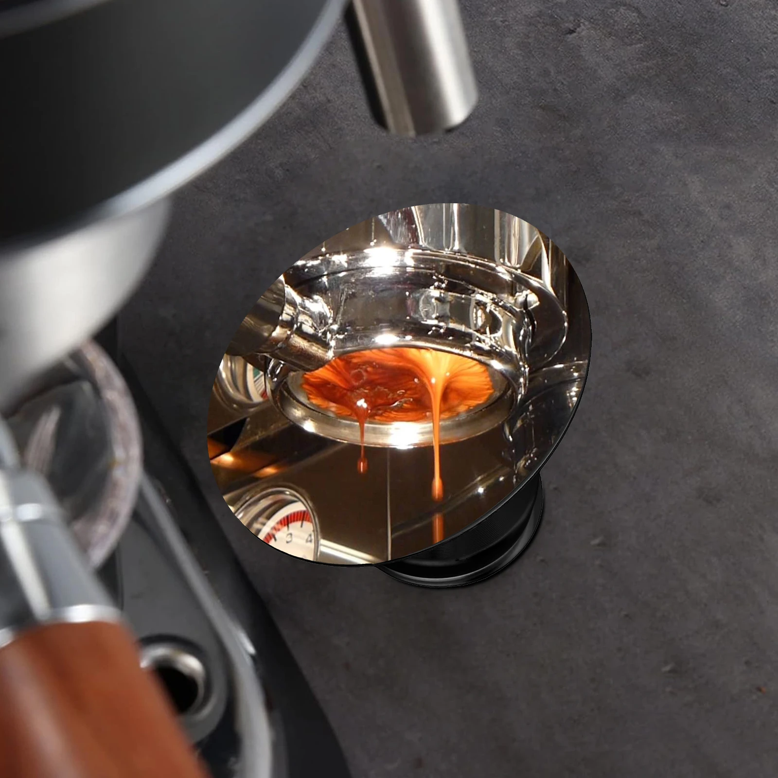 Espresso Mirror, 360° Coffee Extraction Observation Mirror Adjustable and Magnetic Coffee Tampering Reflective Mirror
