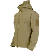 TRAF 2024 New Fashionable Shark Skin Soft Shell Jacket Men's Tactical Windproof Waterproof Jacket Men's Jacket Hooded Jacket 2