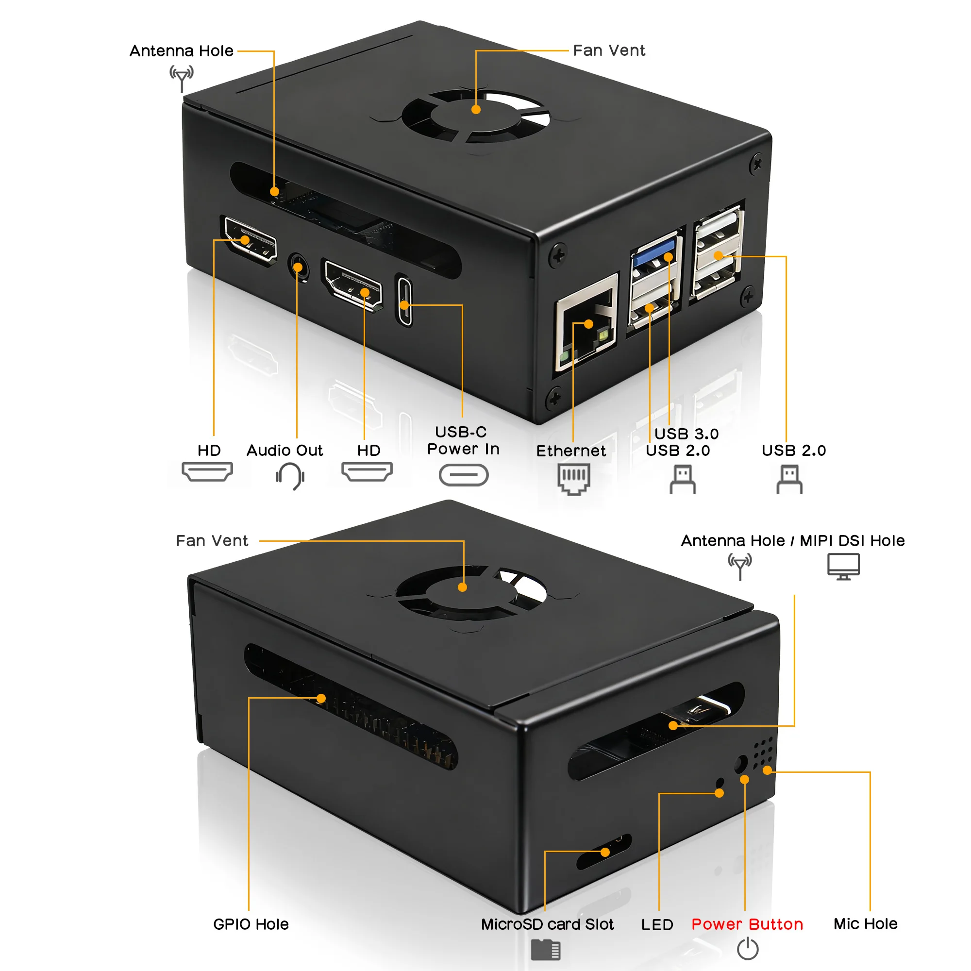 Orange Pi 5 Pro / Pi 5 Max / Pi 5 Ultra�� Geekworm �ݼ� ���̽� N515