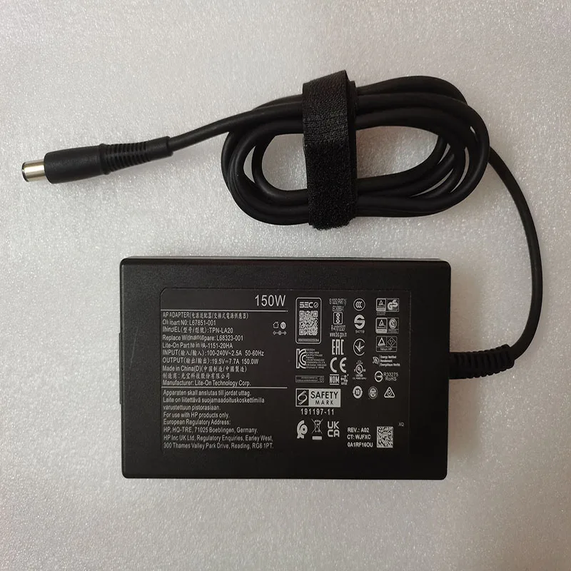 

OEM Slim 19.5V 7.7A TPN-LA20 L67851-001 L68323-001 PA-1151-20HA REV:A02 for HP 150W Pavilion 27-a260 Original Puryuan AC Adapter