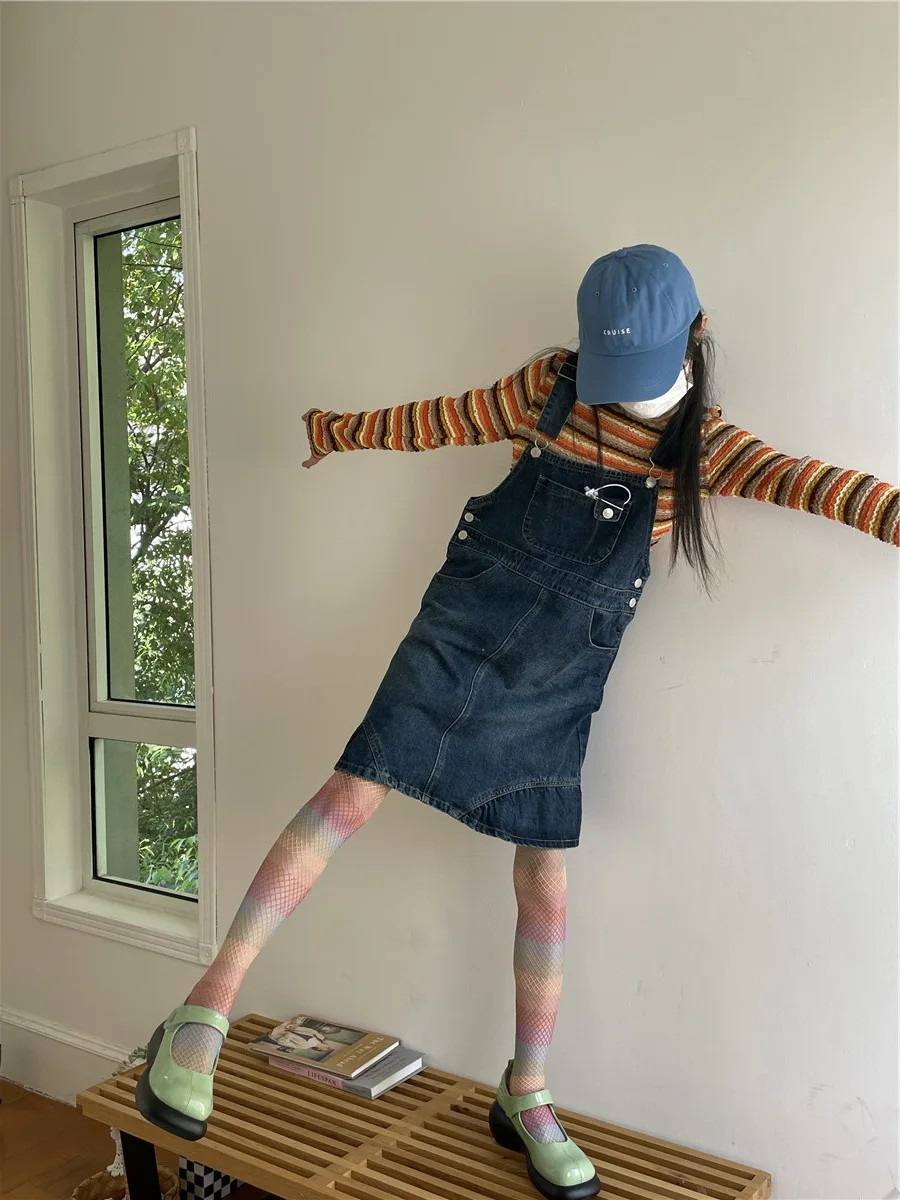 Hohe Qualität Frühling Sommer Mode Regenbogen Farbe Frau Mesh Über Knie Socken Bunte Y2K Oberschenkel Mesh Socken Lange Fishnet Strümpfe – Detail 15