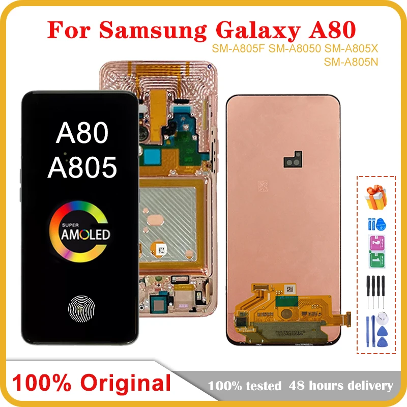 

6.7" Original AMOLED For Samsung Galaxy A80 A805F A8050 LCD Display Touch Screen Digitizer Repair Parts Assembly Replacement