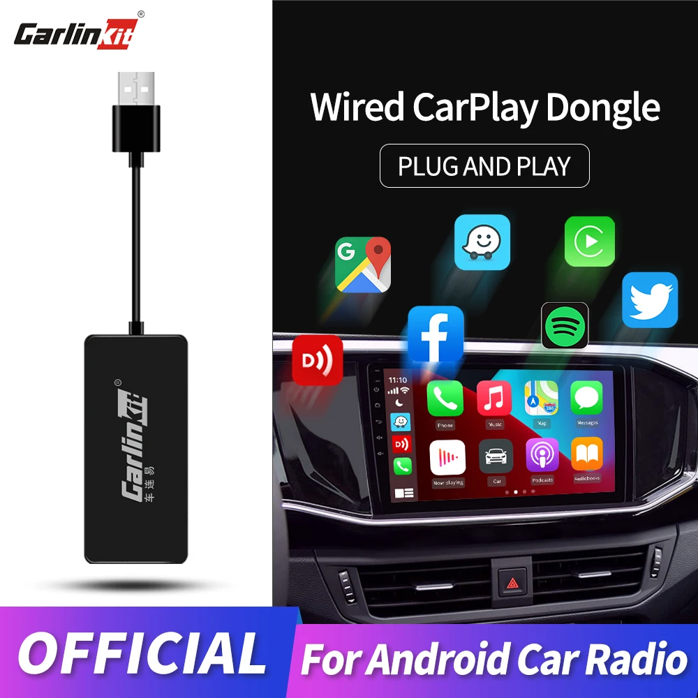 Carlinkit Wired Apple Carplay Dongle Android Auto Carplay Smart Link USB Dongle Adapter for Navigation Media Player Mirrorlink