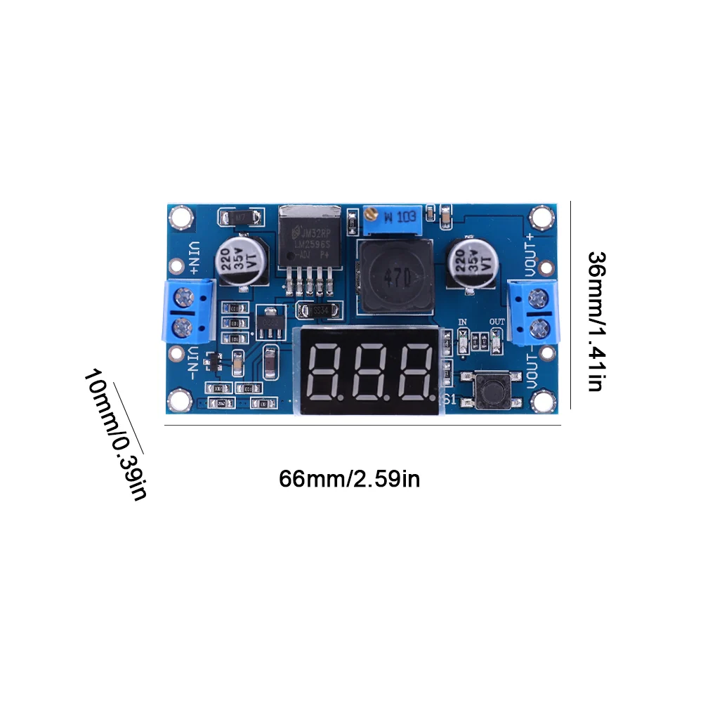 LM2596 Power Supply Module Variable Volt Regulator With Display Input 25V-40V Output 1.25V-37V Buck Converter 3A High Efficiency