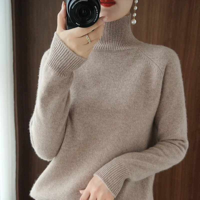 

Turtleneck Cashmere sweater women winter cashmere jumpers knitted Basic female long sleeve thick pullover simple fashion outfit