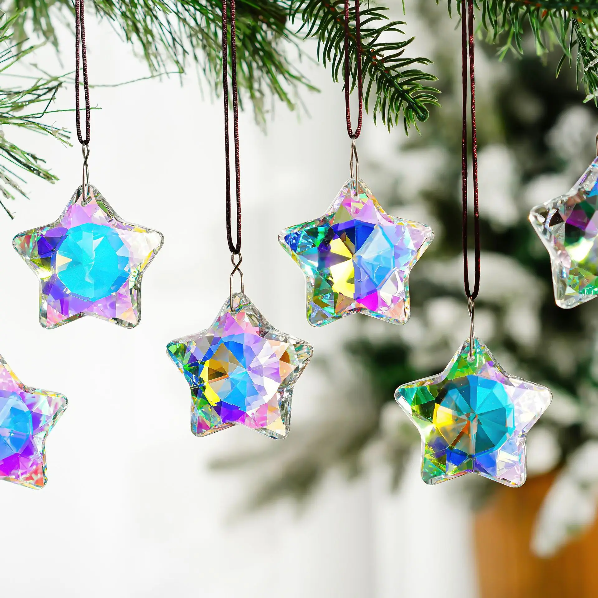 Star Crystal Ornament - Atmosphere Hanging Decoration and Sunlight Catcher