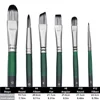 6pcs Professional Artist Paint Brush Set - Anti-Shedding Nylon Bristles, Different shapes - Round, Filbert, Flat, Angle, for Pai 2