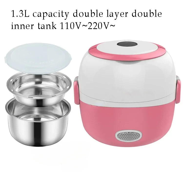 For  Rice Cooker Stainless Steel 2/3 Layers Steamer Portable Meal Thermal Heating Lunch Box Food Container Warmer 3