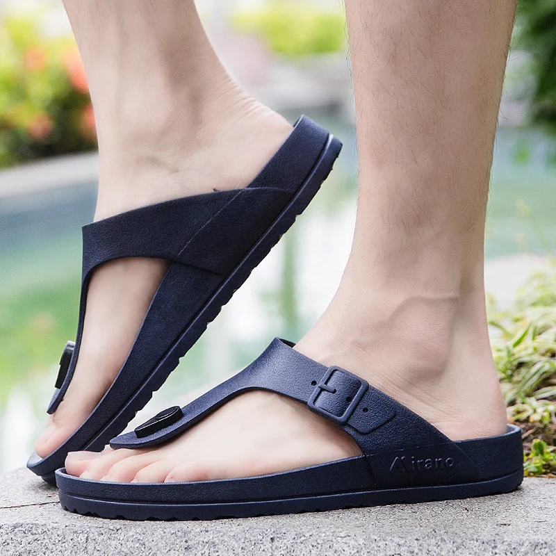 2026 New Summer Flip-flops for Men, Anti-slip, Trendy and Casual Solid-color Beach Shoes - 3