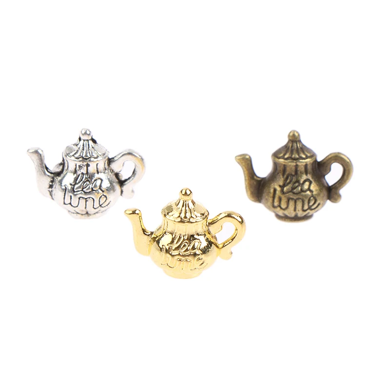 5Pcs/Set 1/12 Dollhouse Miniature Metal Tea Tray Tableware Set For Dollhouse Decoration 3 Colors 6