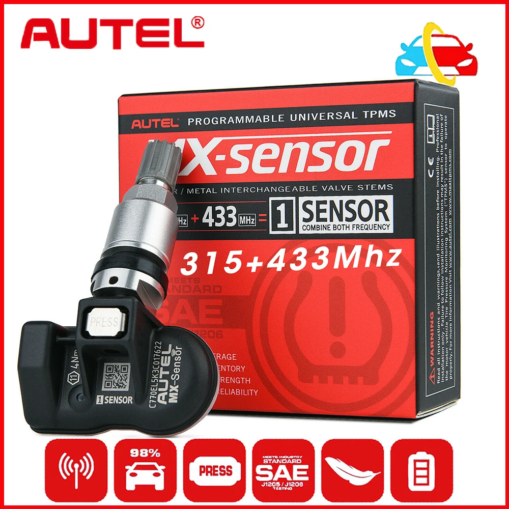 

Autel MX Датчик 433 315 МГц TPMS датчик Инструменты для ремонта шин сканер MaxiTPMS Pad монитор давления в шинах тестер Программирование MX-Sensor