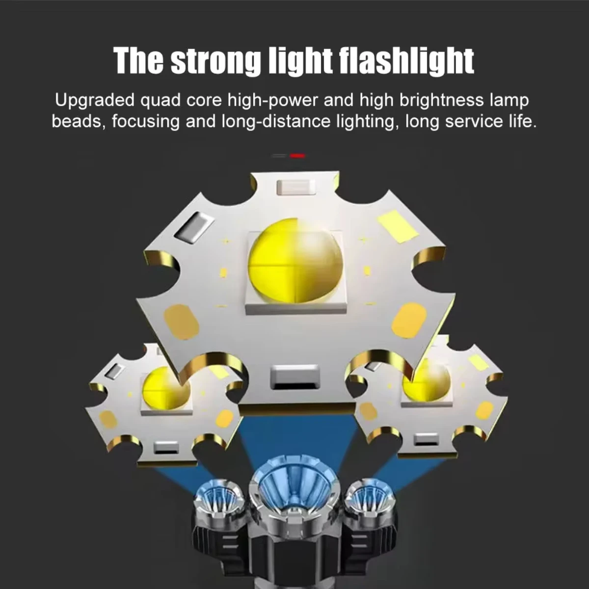3LED Strong Waterproof LED Flashlight, Portable Camping Bike Light, Remote Outdoor, Car Emergency, Life-Saving Equipment 4