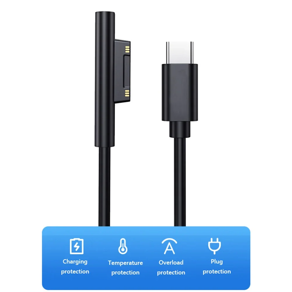 1.5m USB Type C Power Supply Adapter for Microsoft Surface Pro 7 6 5 4 3/Book 2/Go Tablet 15V 3A PD USB C Fast Charging Cable