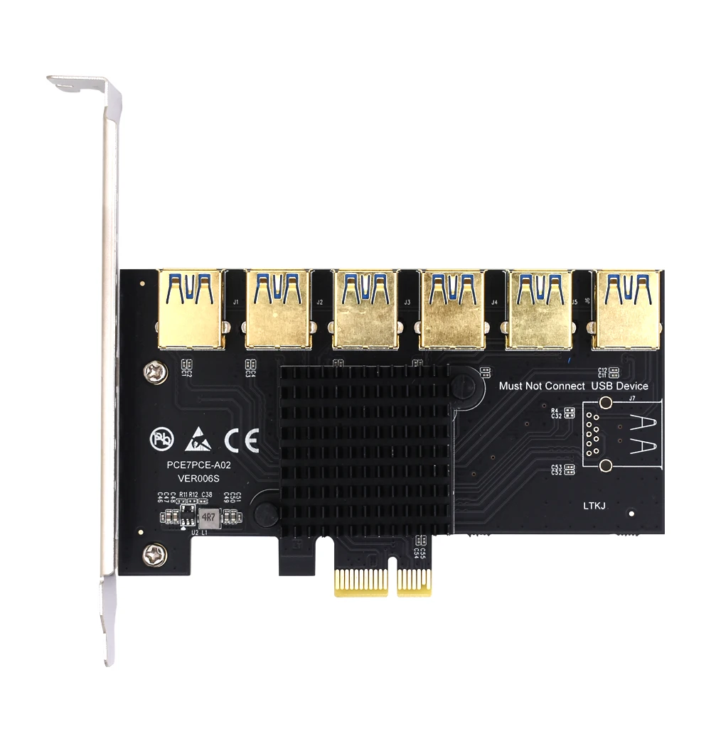 TSIHRIC PCIE 1 to 4/5/6 Pci Express Multiplier USB3.0 Extender Pci Express 1x 16x Card Slot Riser 009s 010 For Bitcoin Mining data cable types