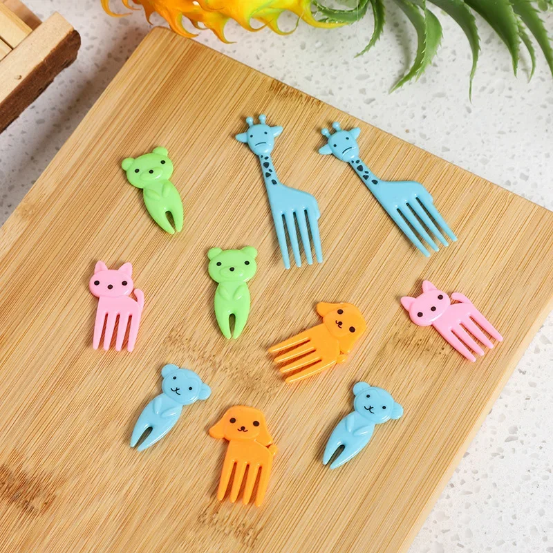 Animal Farm Fruit Fork Mini Cartoon Children Snack Cake Dessert Food Pick Bento Lunches Toothpick Party Decor fruit fork food toothpicks food picks 10pcs