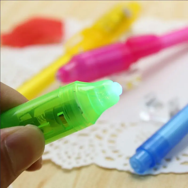 Highlighter Pen Invisible Ink Pen Magic Light Pen 1pcs UV Invisible Fluorescent Pen Led Purple Light Electronic Ultraviolet Highlighter