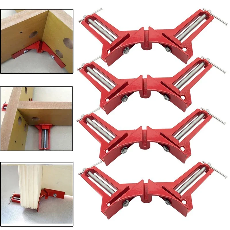 

New 4pcs 90 degree Right Angle Clip Picture Frame Corner Clamp 100MM Mitre Clamps Corner Holder Multifunction Woodworking tool