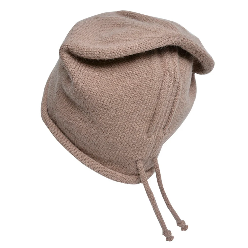 

Unisex Drawstring Stretch Winter Hats Fashion Slouchy Couple Hat Loose Warm Cold Pile Hats Baggy Cap Daily Skullies Beanies New
