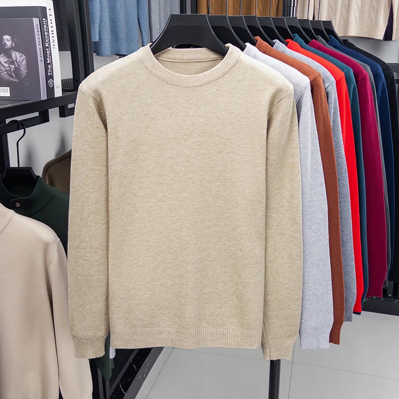 Men's Thick Knit Pullover Sweater, Casual Crew Neck Winter Sweater S26b7d5332e9147f2b78f82f582d8d2b13