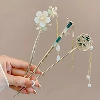 1/6pcs Elegant Chinese Style Tassel Hair Stick Traditional Floral Design Hairstyle Accessory Women Jewelry Hairpin Hairneedle 2