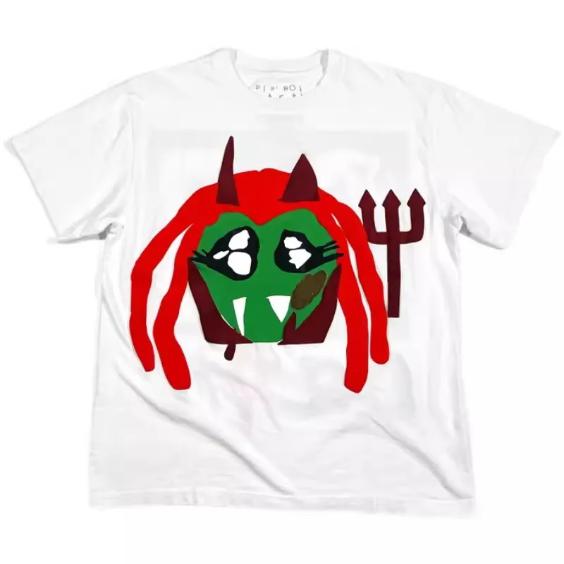 

2024 CPFM PLAYBOI CARTI RED Short sleeved T-shirt three-dimensional foam loose fit T-shirt TX1057