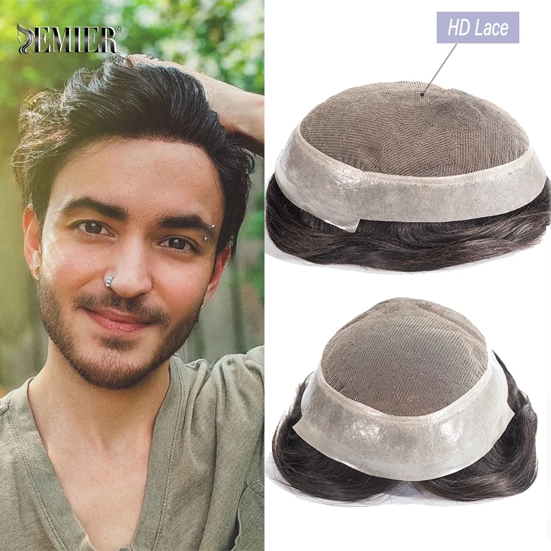 Австралийский парик для мужчин на шнуровке из искусственной кожи, мужской протез волос, парик для вдыхания, капиллярный протез, сменный системный блок