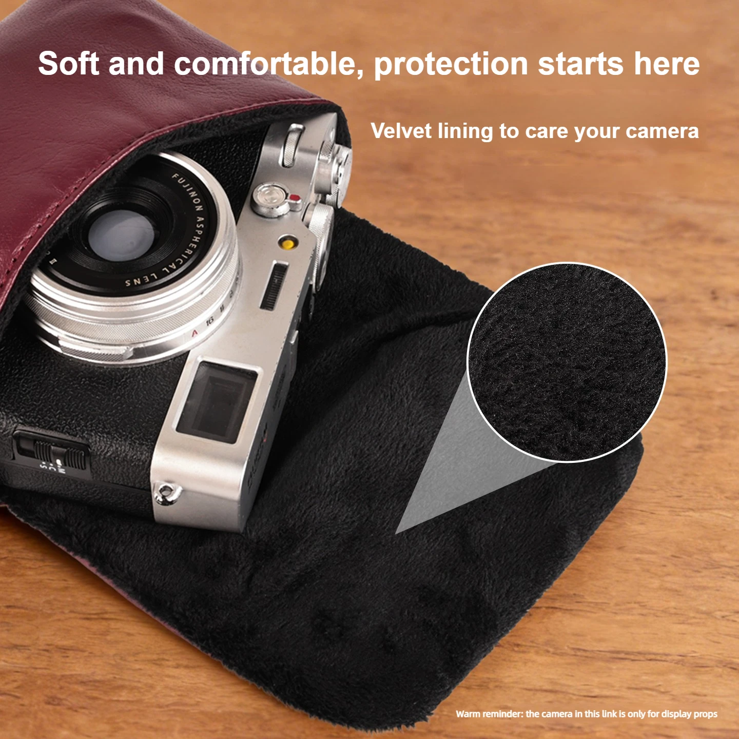 Borsa per Fotocamera per Fuji Mirrorless, Ricoh, Sony, Fotocamera Digitale CCD, Borsa a Tracolla in Pelle Morbida Nera per Fotocamera - immagine 5
