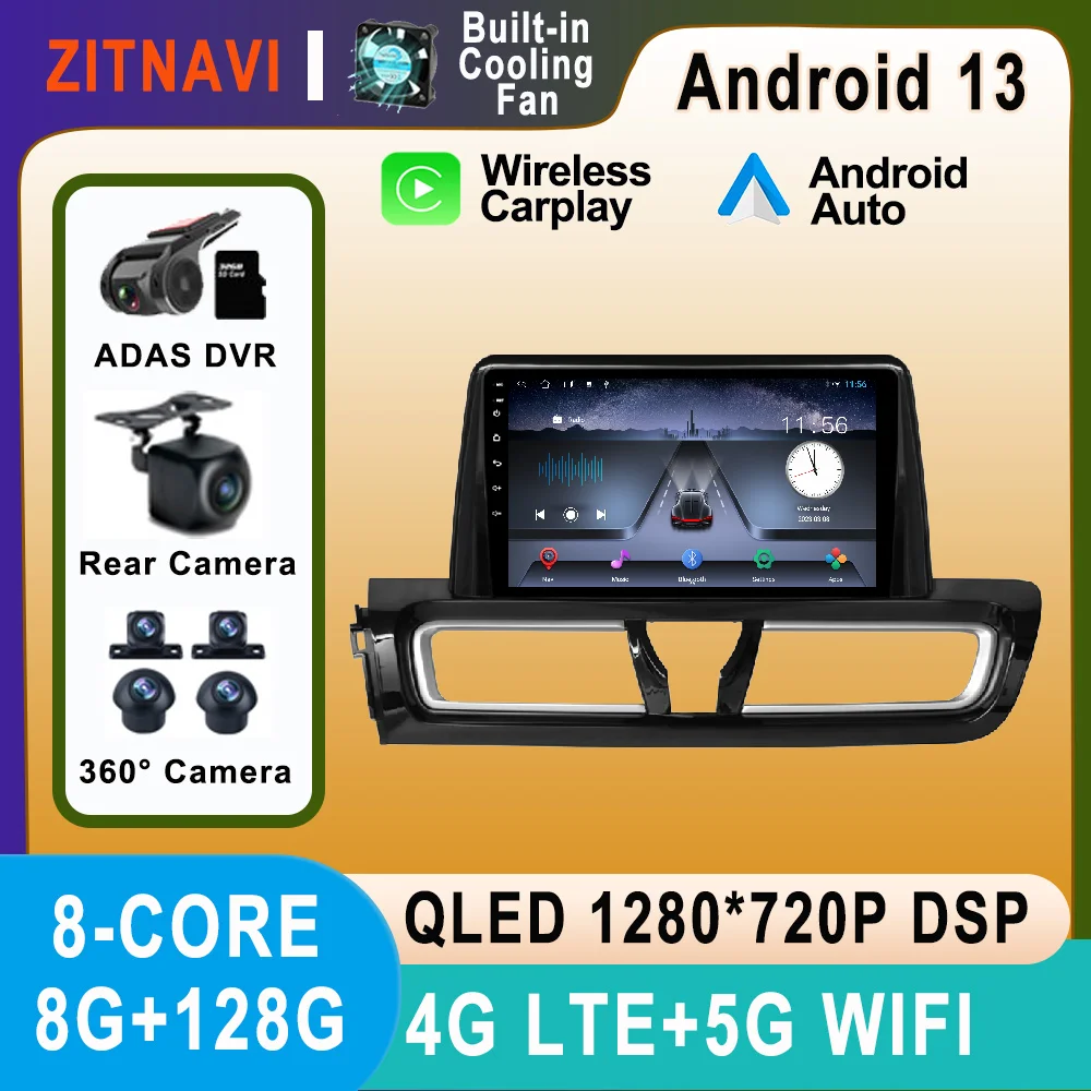 

Android 13 For KIA FORTE 2018 Car Radio Stereo Video 4G Multimedia DSP WIFI BT No 2din AHD ADAS Navigation GPS Autoradio Player