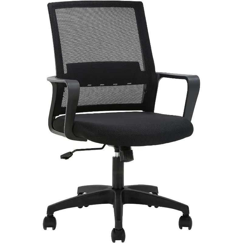 FDW Office Chair Ergonomic Desk Chair Mid-Back Mesh Computer Chair Lumbar Support Comfortable Executive Adjustable Rolling kneeling chair rolling work seat for back support thick comfortable native foam cushion