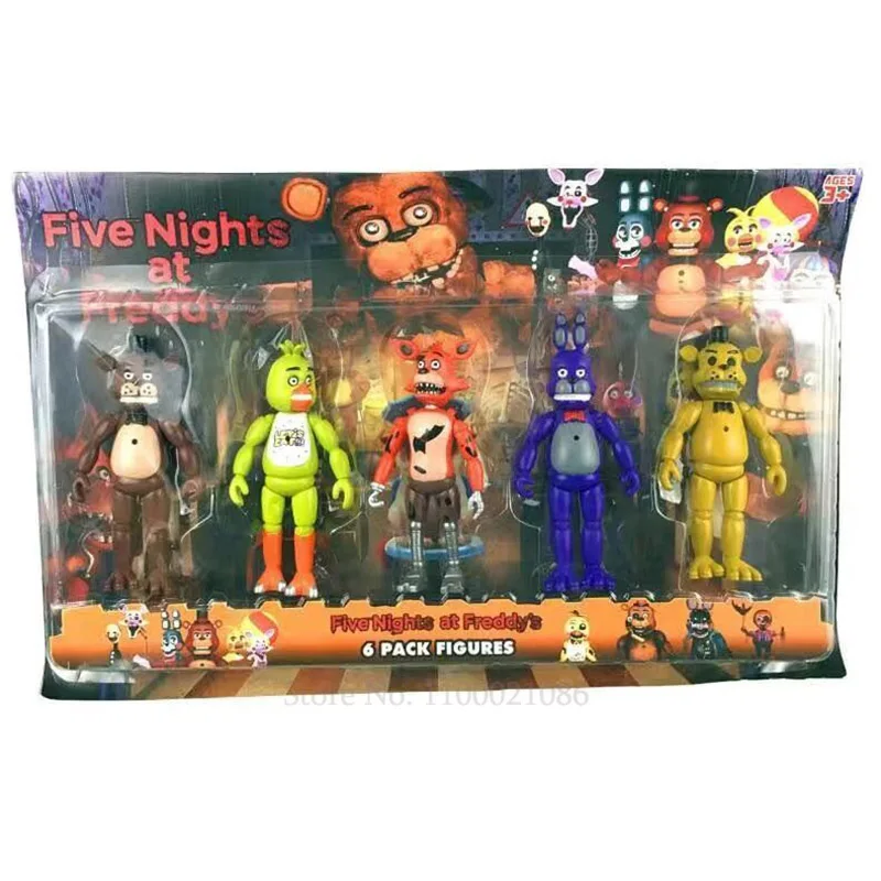 5pcs Hot Sell Five Night At Freddy Anime Fnaf Bear Free Assembly Action  Figure Pvc Model Freddy Toys For Children - Action Figures - AliExpress