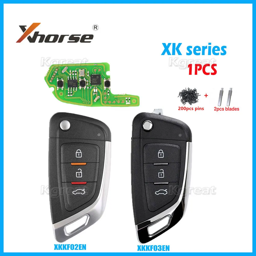 

1pcs Xhorse XKKF02EN XKKF03EN Wire Universal VVDI Remote Key 3 Buttons Car Remote Key for BM VVDI Mini Key Tool VVDI2 with Pins