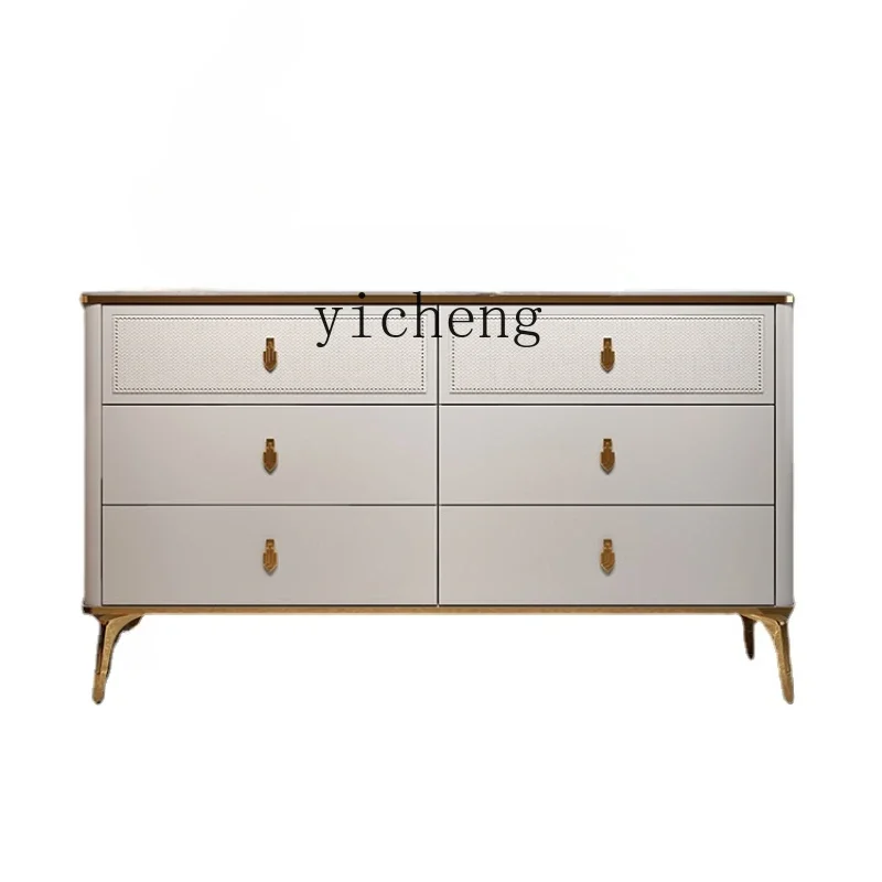 

ZC Solid Wood High-End Living Room Entrance Bedroom Drawer Storage Cabinet Ultrathin and Simple Master Bedroom Chest of Drawers
