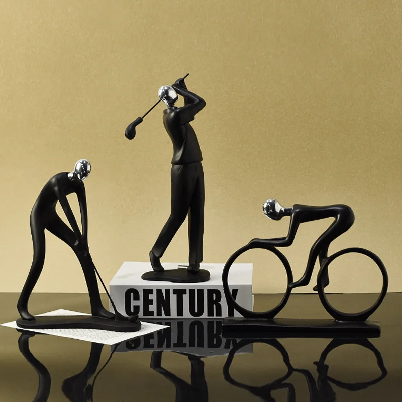Modern Abstract Resin Bicycler Ciclista Statua Bicycle Rider Statue Bike Racer Rider Figurine Office Living Room Decor