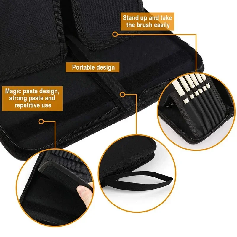 

Brushes Nylon Different Knife Sizes & Case Hair for With 15pcs Artist Palette Paint Carrying Set Painting Sponge Oil Watercolor