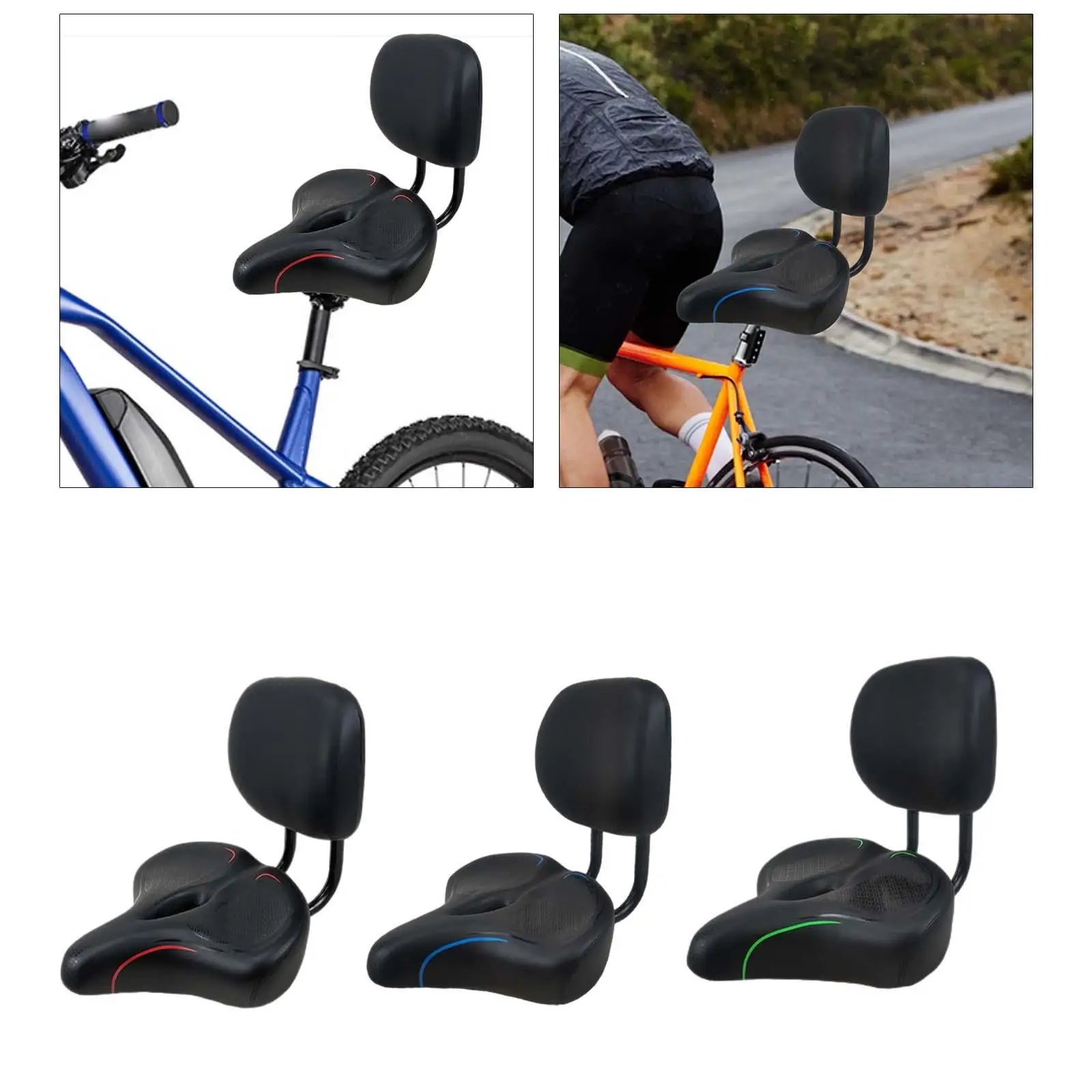 Bicycle Saddle Heavy Duty Exercise Bike Seat Cushion Bike Seat with Backrest