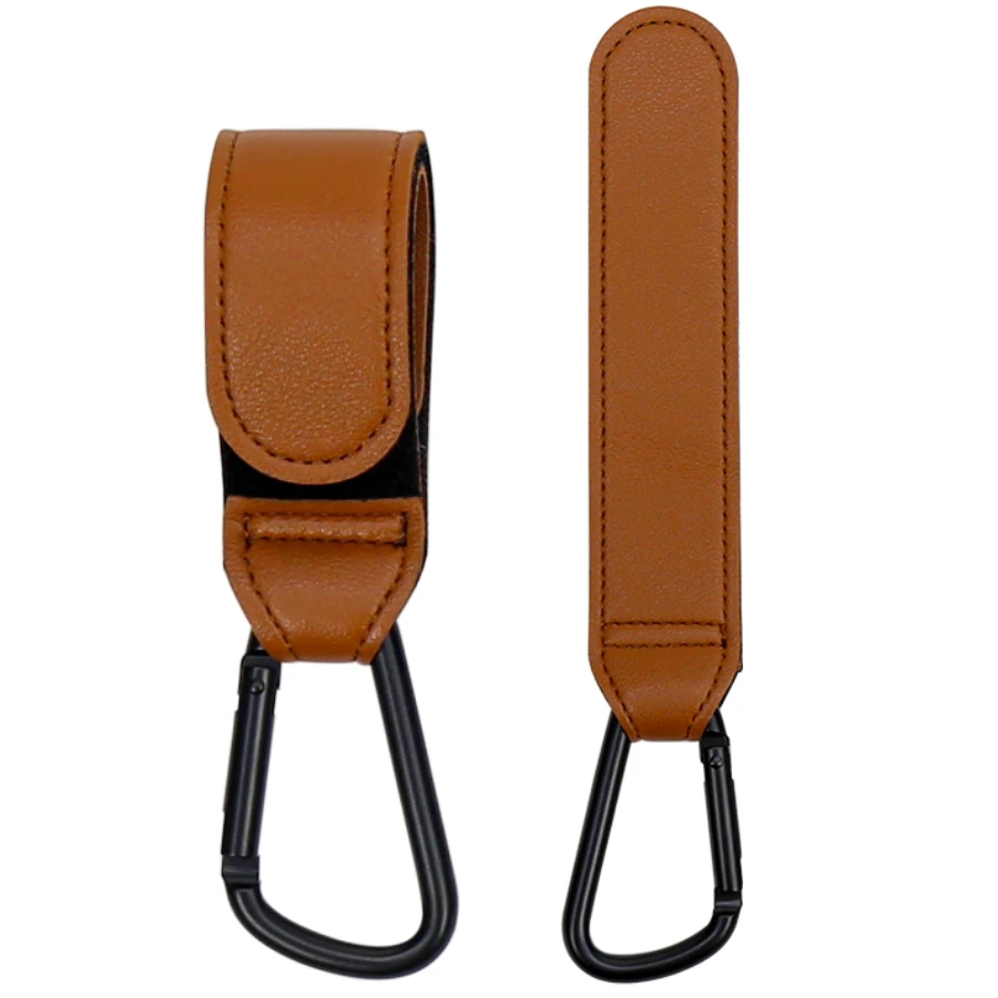 Premium Leather Stroller Hooks - Elegant Organizer & Diaper Bag Holders