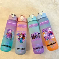 750ML K-pop Demon Hunters HUNTR X Rumi Mira Zoey Jinu Celine Kpop Plastic Water Cup K Pop Drinking Bottle School Huntrix Gourde