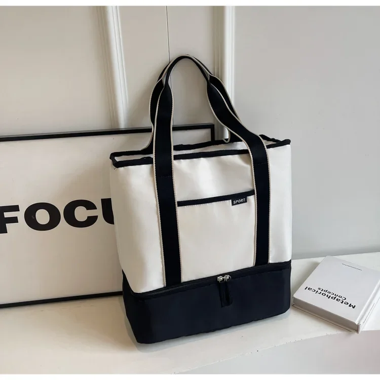 Bolso de mano de gran capacidad y alto valor, bolso de hombro para mujer, bolso de mano portátil con aislamiento para salir de picnic