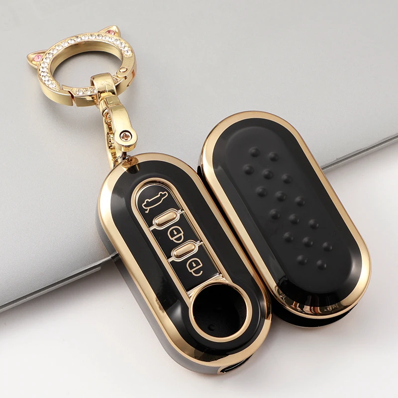 Premium TPU 3-Button Car Key Flip Case - Full Cover Protector Shell Accessories