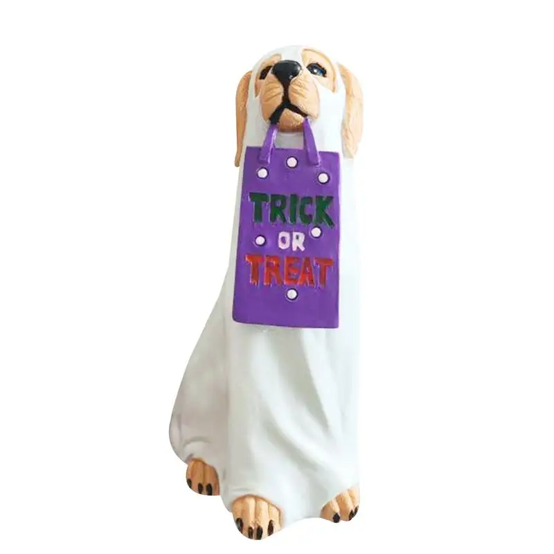 

Halloween Dog Cat Statues Festival Theme Ghost Dog Candy Bowl Holder Multifunctional Anti Fading Festival Party Decoration Gift