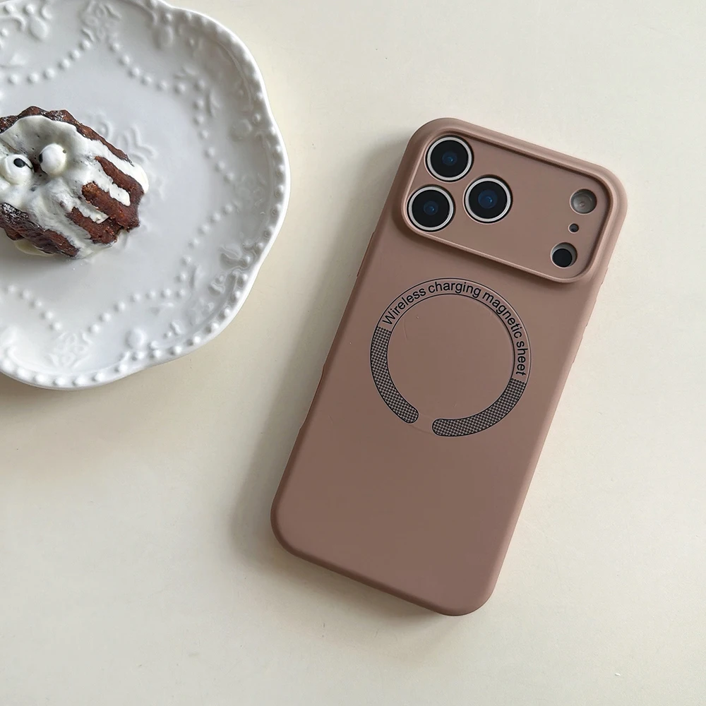 Premium Liquid Silicone Magnetic Phone Case with Wireless Charging and Shockproof Protection