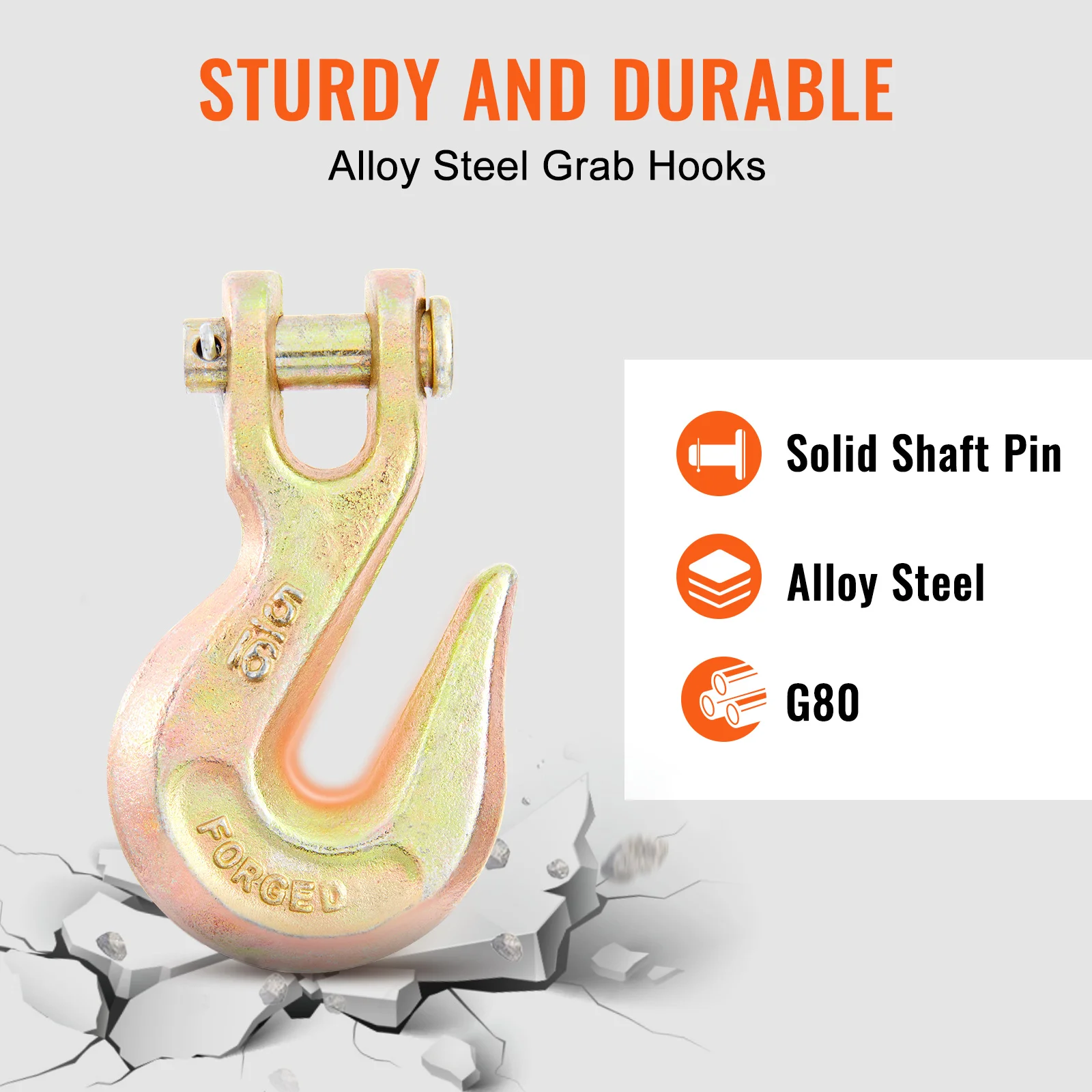 Binder Chain Trailer Tow Zinc Plated Heavy Duty Truck Safety Grab Hooks Logging Binder Tie Down Transport Flatbed VEVOR binder chain