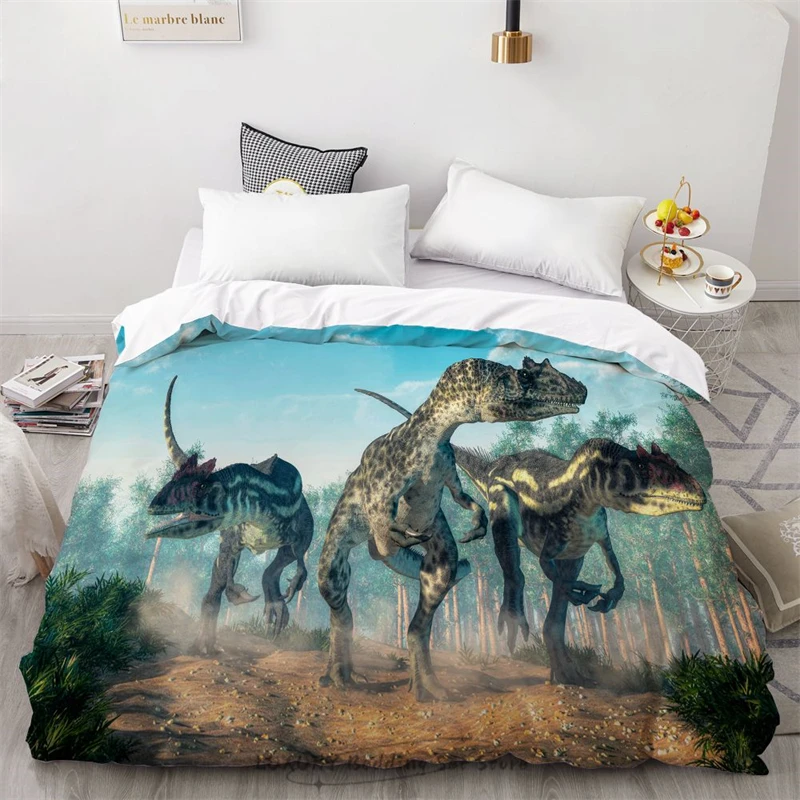 

2/3pc Duvet Cover Tyrannosaurus Rex Dinosaur Jurassic Park Kids and Adults Bedding Set Single Double Queen Room Decor